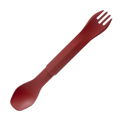 humangear GoBites Duo | Travel & Camping Utensils | Portable & Convertible Dining Ware | Multi-Functional Spork, Red - Image 1