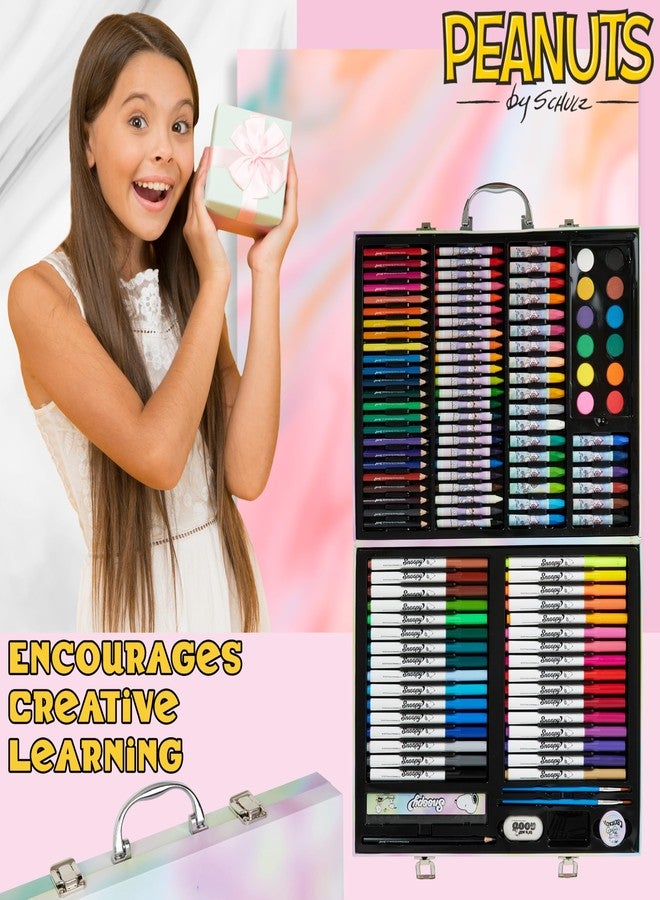 Peanuts Snoopy Inspiration Art Case Kids with Colored Pencils Crayons Oil Pastels Water Paint Felt Pens Paper Paint Brush Art Supplies Gifts for Kids - Image 3