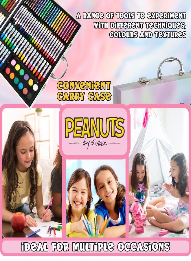 Peanuts Snoopy Inspiration Art Case Kids with Colored Pencils Crayons Oil Pastels Water Paint Felt Pens Paper Paint Brush Art Supplies Gifts for Kids - Image 4