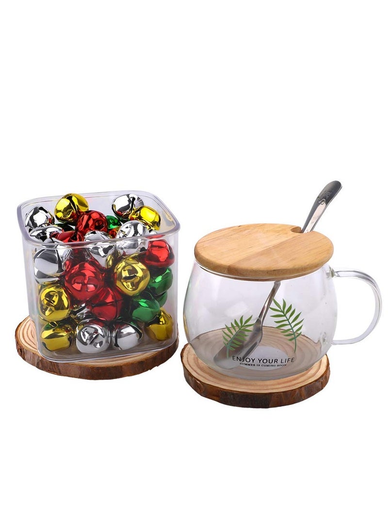 قاعدة أكواب خشبية على شكل جذع شجرة، مناسبة للأكواب والأطباق، ويمكن استخدامها كزينة على مكتبك أو منزلك - Image 3