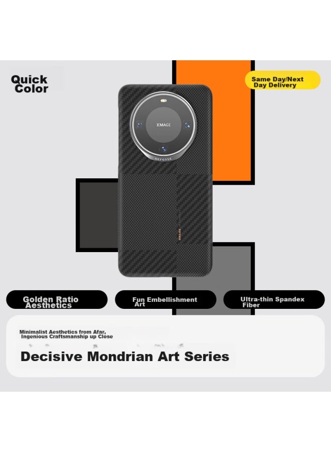 Defense Kevlar Aramid Fiber Slim Protective Case For Huawei Mate 60 Pro, Full Coverage Business Protective Case For Men, New Mondrian - Image 2