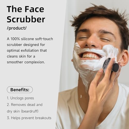 SANLESS Face Scrubber, SANLESS Premium Silicone Face Scrubber Handheld Facial Cleansing Brush Skin Care Tools Body Scrubber Waterproof Face Brushes for Men Women Exfoliating, Black - Image 2