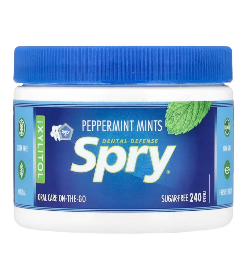 إكسلير Xlear Spry® حلوى نعناع بالفلفل (Peppermint)، 240 قطعة، 144 - Image 1