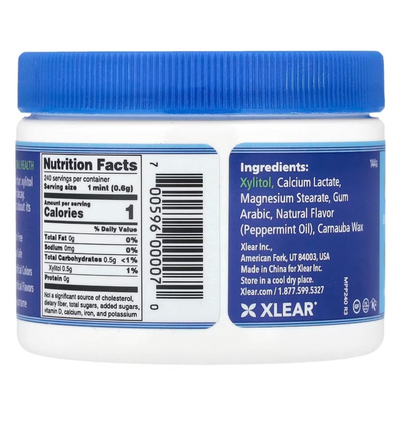 إكسلير Xlear Spry® حلوى نعناع بالفلفل (Peppermint)، 240 قطعة، 144 - Image 2