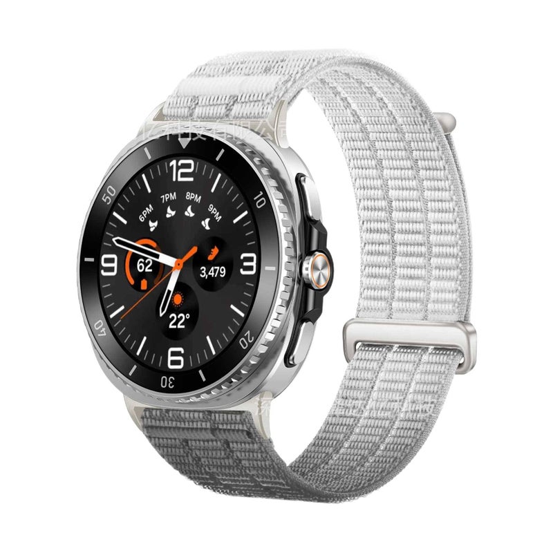 Adjustable Loop Strap Smartwatch Band Compatible with Samsung Galaxy Watch 8 with Fit Replacement Strap Gray Colour Nylon - Image 1