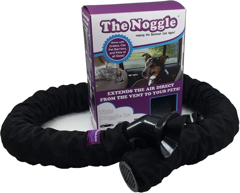 Noggle The - Making The Backseat Cool Again - Quick & Easy to Use Car Travel Accessories for a Comfy Ride Summer or Winter-Air Vent Extender Hose Directs Cool or Warm Air to Your Pets- 10ft, Black Ice - Image 1
