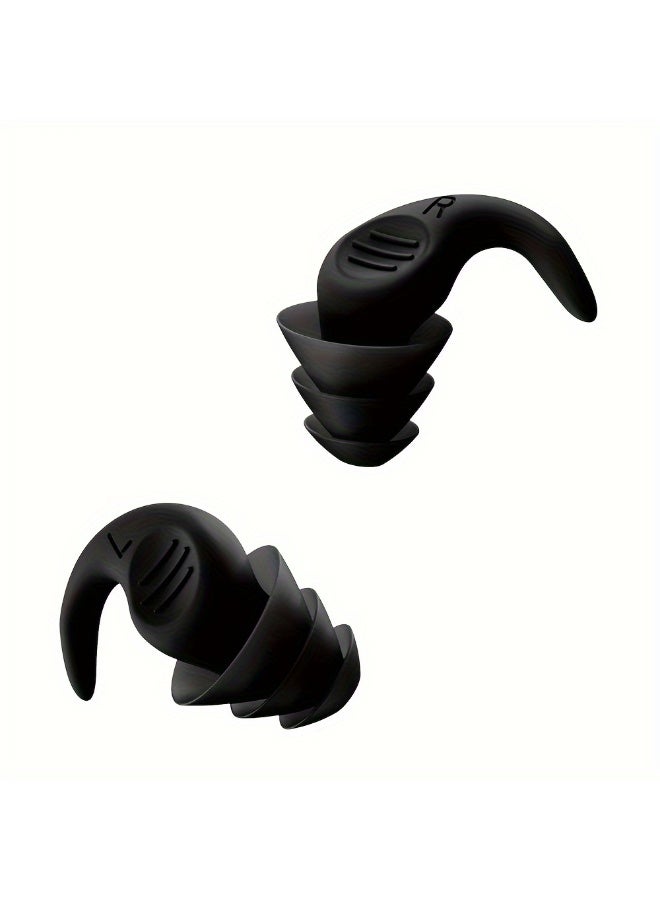 3 أزواج من سدادات الأذن المصنوعة من السيليكون القابلة لإعادة الاستخدام للسباحة والغطس والرياضات المائية الأخرى وسدادات الأذن للنوم وإلغاء الضوضاء - Image 3