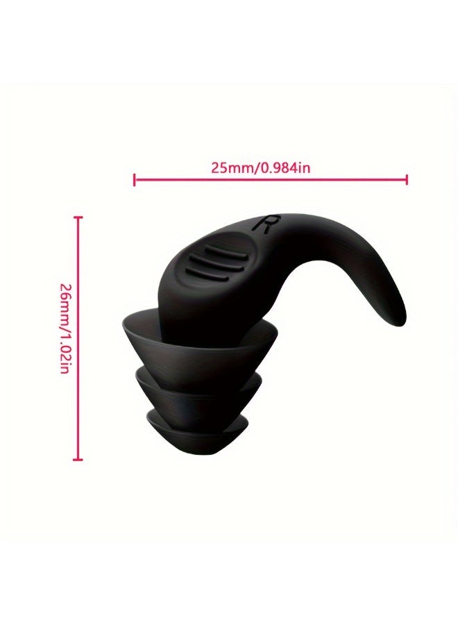 3 أزواج من سدادات الأذن المصنوعة من السيليكون القابلة لإعادة الاستخدام للسباحة والغطس والرياضات المائية الأخرى وسدادات الأذن للنوم وإلغاء الضوضاء - Image 2