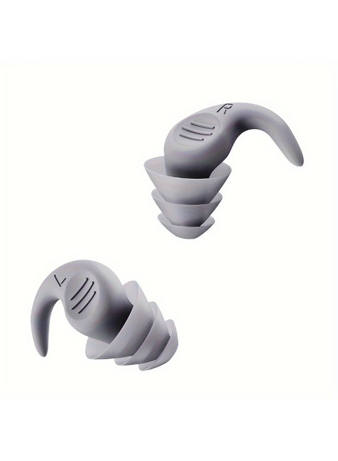 3 أزواج من سدادات الأذن المصنوعة من السيليكون القابلة لإعادة الاستخدام للسباحة والغطس والرياضات المائية الأخرى وسدادات الأذن للنوم وإلغاء الضوضاء - Image 5