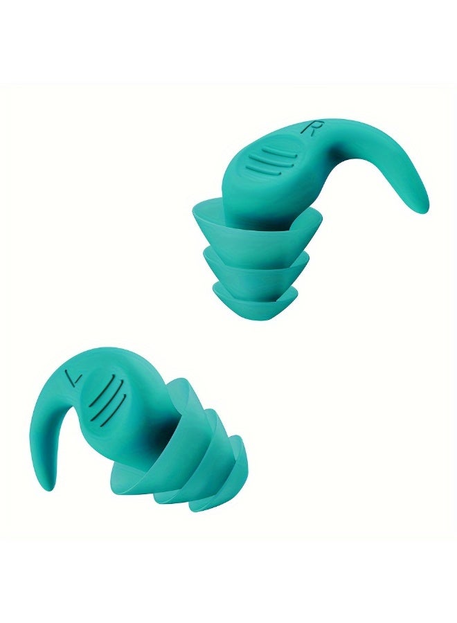 3 أزواج من سدادات الأذن المصنوعة من السيليكون القابلة لإعادة الاستخدام للسباحة والغطس والرياضات المائية الأخرى وسدادات الأذن للنوم وإلغاء الضوضاء - Image 4