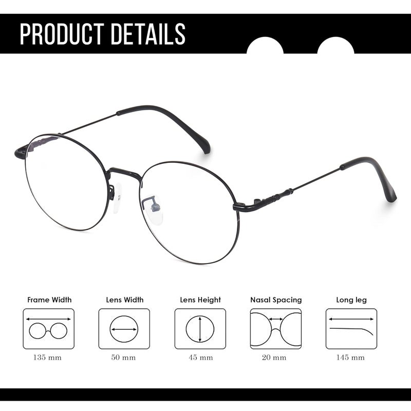 Dervin Zero Power Computer Bluelight Blocking Glasses For Men and Women | Blue Cut Computer Glasses | Full Rim Oval Shape Glasses | Anti Glare, Lightweight & Blocks Harmful Rays - Image 5