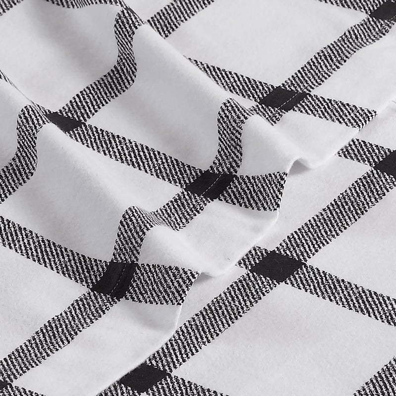 Eddie Bauer - Flannel Sheets Full Size, Anti-Pilling & Wrinkle Resistant Cotton, Touchably Soft for All-Season Comfort - Bed Sheets with Matching Pillowcases & Fitted Sheet (Bunkhouse Plaid Charcoal) - Image 3