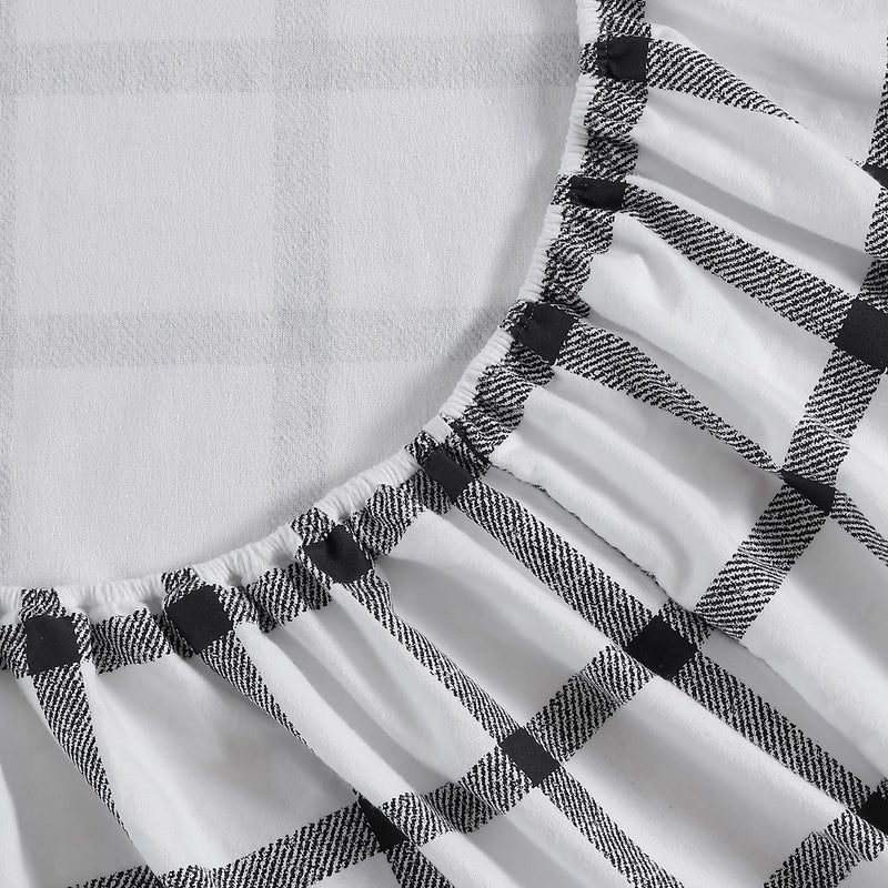 Eddie Bauer - Flannel Sheets Full Size, Anti-Pilling & Wrinkle Resistant Cotton, Touchably Soft for All-Season Comfort - Bed Sheets with Matching Pillowcases & Fitted Sheet (Bunkhouse Plaid Charcoal) - Image 4
