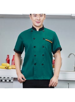NIBEMINENT Stand Collar  Double Breasted Patch Pocket Chef Uniform Women Men Service Bakery Breathable Chef Shirt Work Clothing  - Image 1