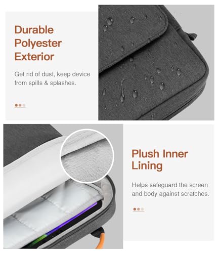 MoKo 12.9 Inch Tablet Sleeve Bag,Fits with 13 Inch New iPad Pro M4 & Air M2 2024,iPad Pro 12.9 M2&M1,Surface Laptop Go 12.4,Galaxy Tab S8+/S9+ 12.4,Handle Carrying Case with Shoulder Strap,Black &Gray - Image 3