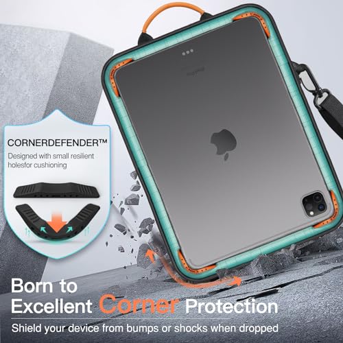 MoKo 12.9 Inch Tablet Sleeve Bag,Fits with 13 Inch New iPad Pro M4 & Air M2 2024,iPad Pro 12.9 M2&M1,Surface Laptop Go 12.4,Galaxy Tab S8+/S9+ 12.4,Handle Carrying Case with Shoulder Strap,Black &Gray - Image 4