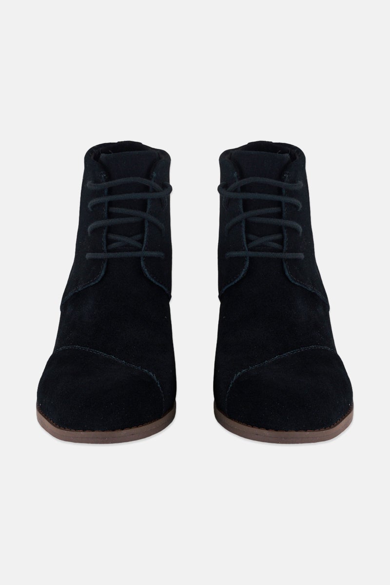 TOMS Women Medium Hyde Suede Lace Up Boots, Black - Image 3