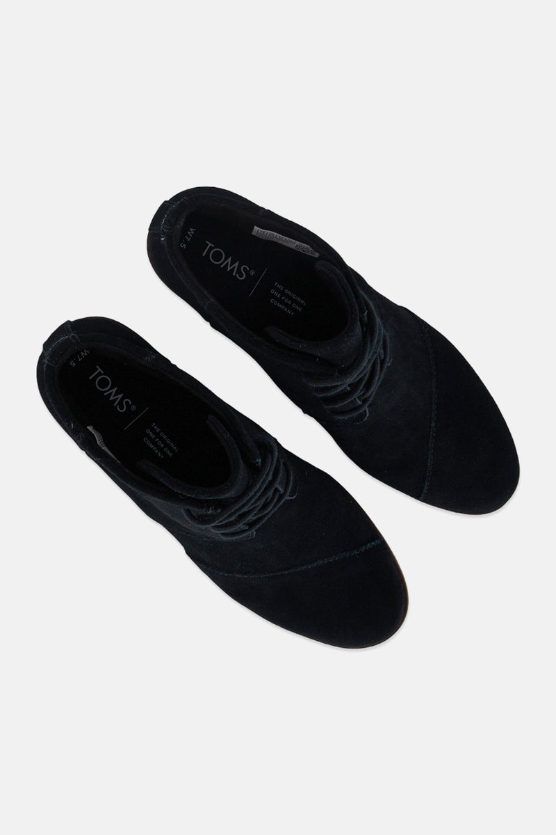 TOMS Women Medium Hyde Suede Lace Up Boots, Black - Image 4