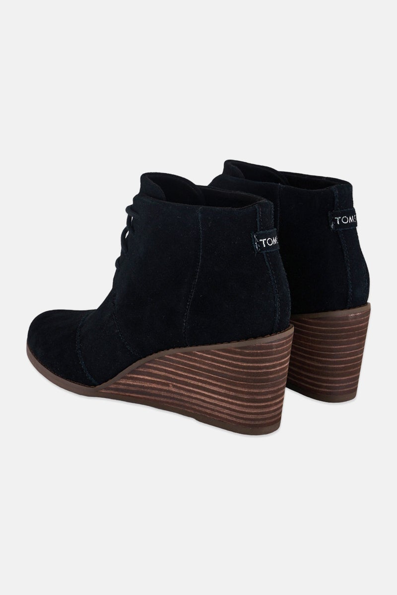 TOMS Women Medium Hyde Suede Lace Up Boots, Black - Image 2