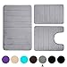 Buganda Memory Foam 3 Pieces Bathroom Rugs Set - Thick Soft Absorbent Non-Slip Bath Mats, Washable Small/Large/Contour - Image 2
