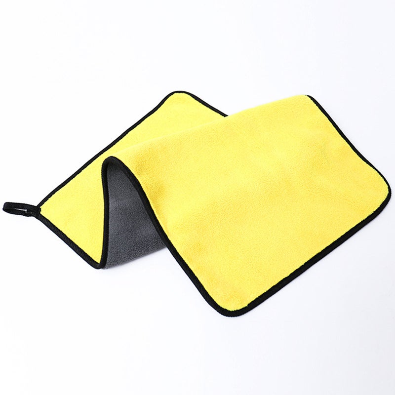 Microfiber Car Towel 30x40cm Yellow Super Absorbent - Double-Sided Design Gentle On All Surfaces Multipurpose Cleaning Towel for Home Auto Detailing And Household Cleaning