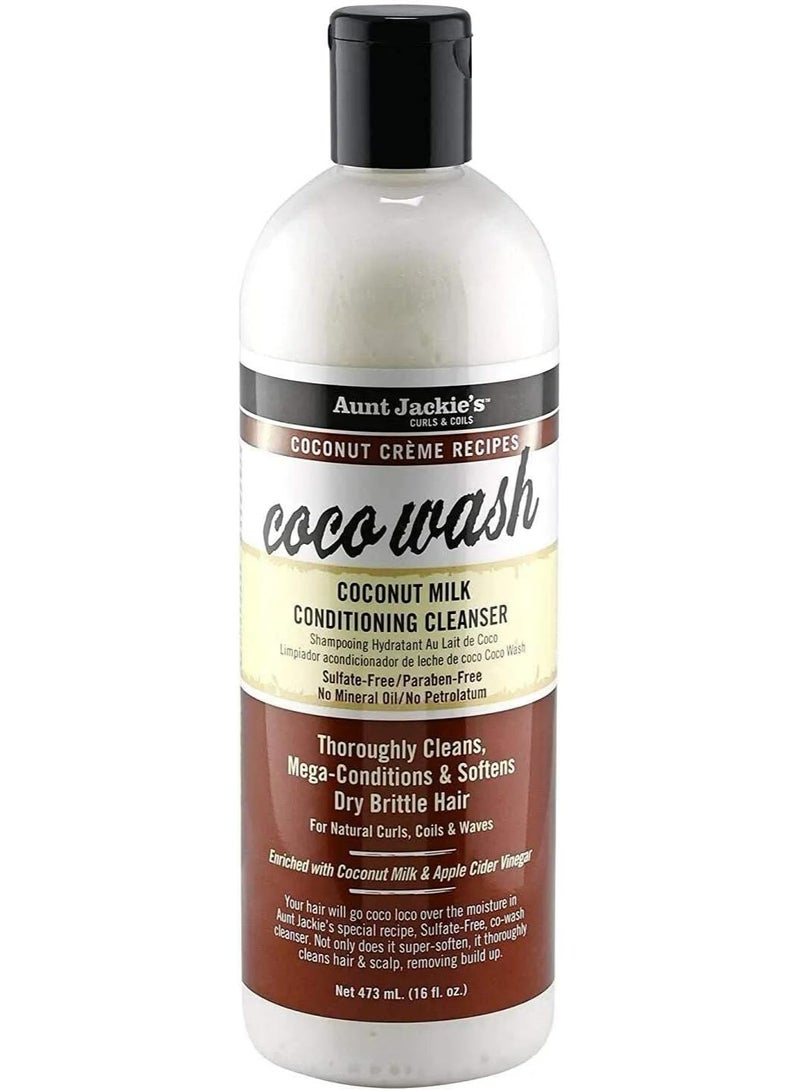 أنت جاكيز شامبو وبلسم 2 في 1 Coconut Crème Recipes Coco Wash من Aunt Jackie – 355 مل - Image 1