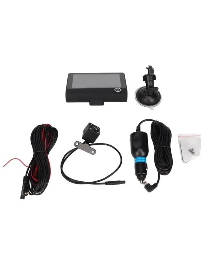 Dash Cam Mini car camera with three lenses (front/back/interior) with supports WIFI and app to control &1080P full HD and Mic for sound recording, supports night vision, with side buttons control, and TF memory up to (32GBmax).(not included). - Image 2