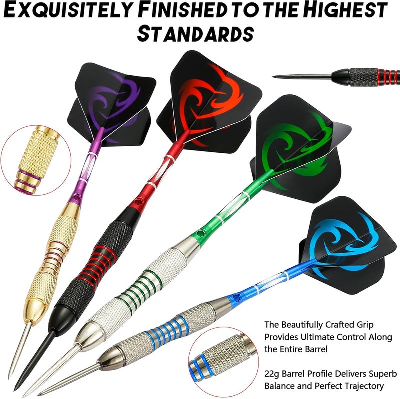 Wsdart ADKX Steel Tip Darts 12 Pack Set with Nonslip Iron Barrel Aluminum Dart Shafts and Flights + Darts Sharpener + an Gift Box - Image 4