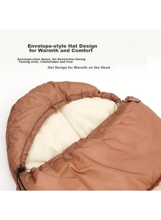 JD.com Jd Jingzao Envelope-style Sleeping Bag, Outdoor Camping Moisture-proof Soft Fitted Temperature-regulating Thickened Warm Winter, Light Sand Color 1.0kg - Image 3