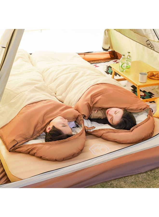 JD.com Jd Jingzao Envelope-style Sleeping Bag, Outdoor Camping Moisture-proof Soft Fitted Temperature-regulating Thickened Warm Winter, Light Sand Color 1.0kg - Image 2