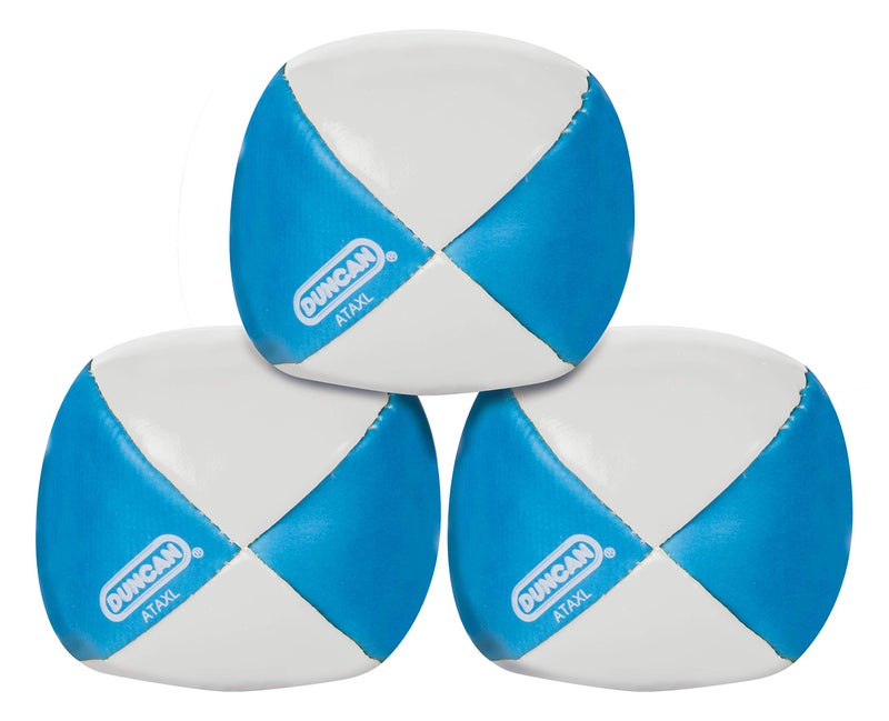 Duncan Toys Juggling Balls, Multicolor, Vinyl Shells, Circus Balls with 4 Panel Design, Plastic Beans, 3 Pack, Blue & White - Image 1