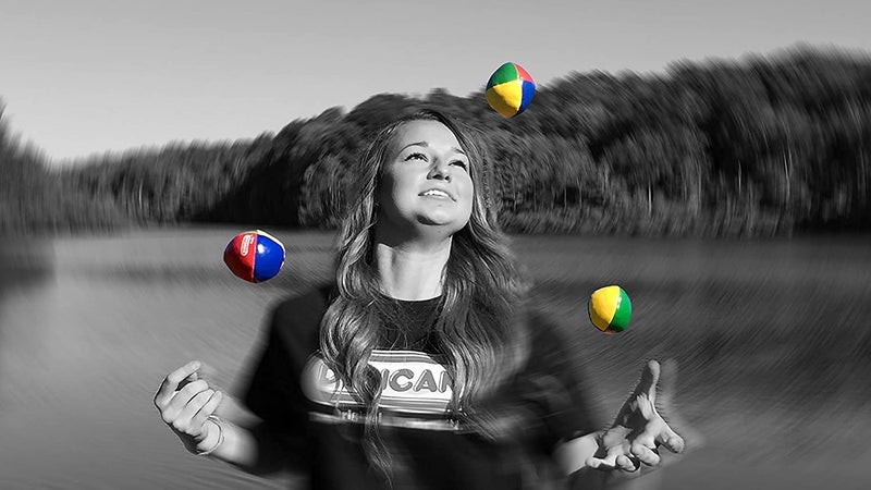 Duncan Toys Juggling Balls, Multicolor, Vinyl Shells, Circus Balls with 4 Panel Design, Plastic Beans, 3 Pack, Blue & White - Image 5