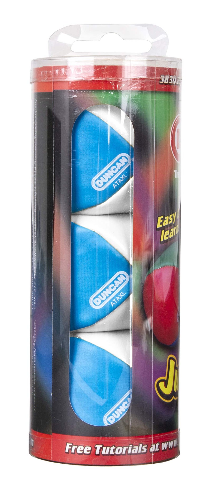 Duncan Toys Juggling Balls, Multicolor, Vinyl Shells, Circus Balls with 4 Panel Design, Plastic Beans, 3 Pack, Blue & White - Image 2