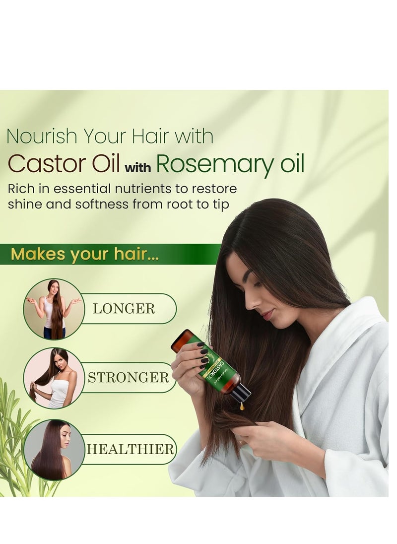 Natural Riches Natural Riches Castor Oil with Rosemary Oil, 8 fl oz, For Stronger, Fuller and Thicker Hair Growth Handcraft Blends Organic Castor Oil with Rosemary Oil Premium Grade hair treatment.  - Image 4