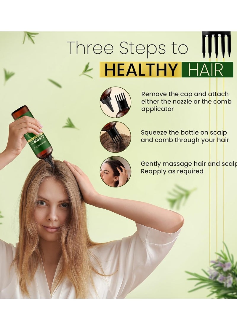 Natural Riches Natural Riches Castor Oil with Rosemary Oil, 8 fl oz, For Stronger, Fuller and Thicker Hair Growth Handcraft Blends Organic Castor Oil with Rosemary Oil Premium Grade hair treatment.  - Image 5