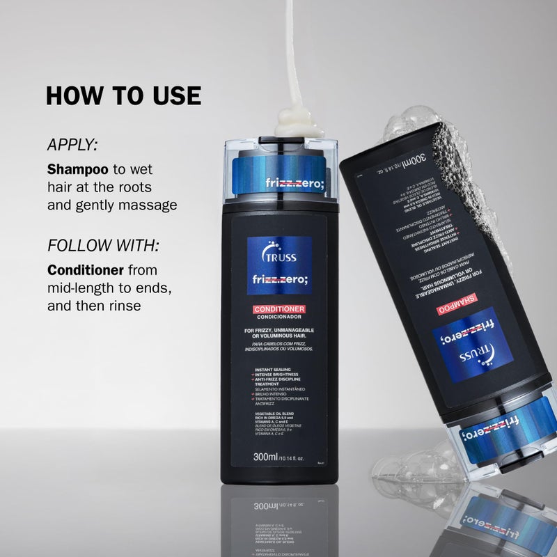 Truss Frizz Zero Shampoo - Shampoo For Frizzy Hair - Anti Frizz, Anti Humidity Formula Protects Against Moisture While Providing Volume And Shine And Free Of Split Ends - Image 4