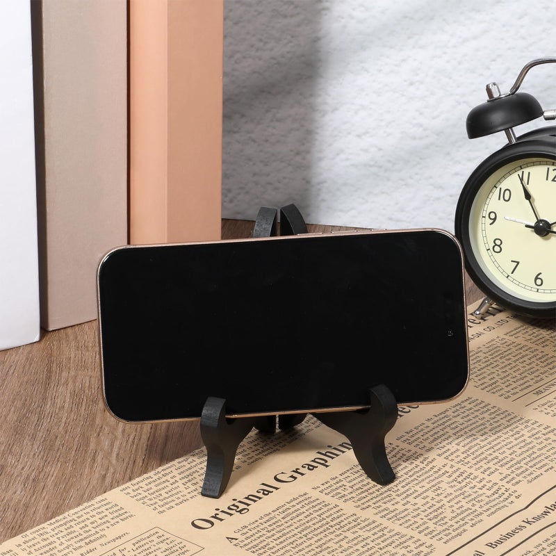 Fyntave Wooden Easel Plate Holder 4 Inch Black Wooden Plate Stands for Display Photo Holder Stand Easel Holders Artwork Dish Rack Holders Desktop Ornaments for Display Decorative - Image 3