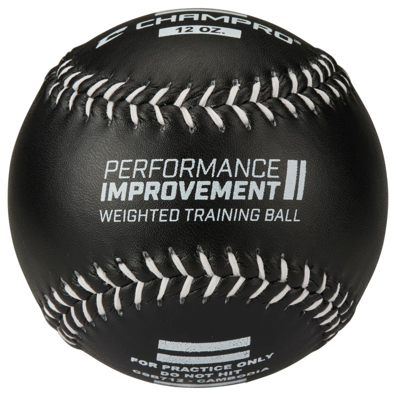Champro Weighted Training Softballs Leather Cover Black 12 oz
