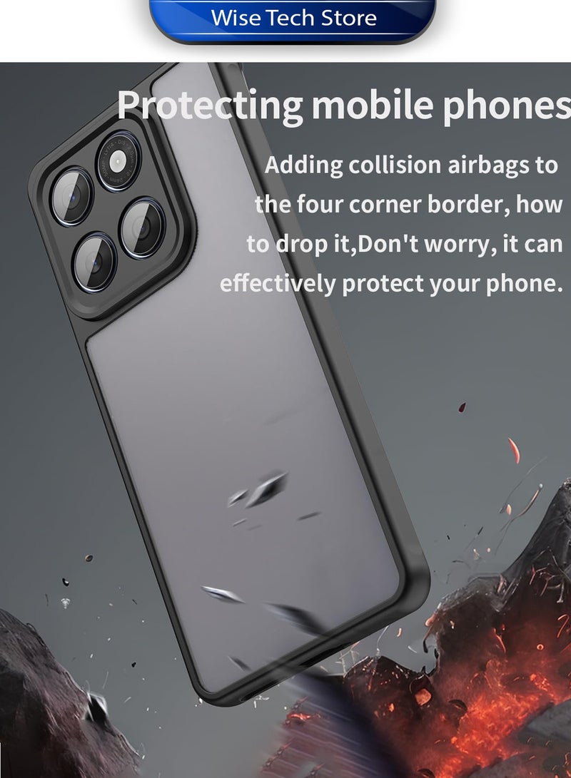 دبليو تيك غطاء حماية رفيع من السيليكون TPU مع كاميرا مرتفعة لهاتف Motorola Edge 60 Pro 5G 2025 (MCAPSA) - شفاف/أسود - Image 3