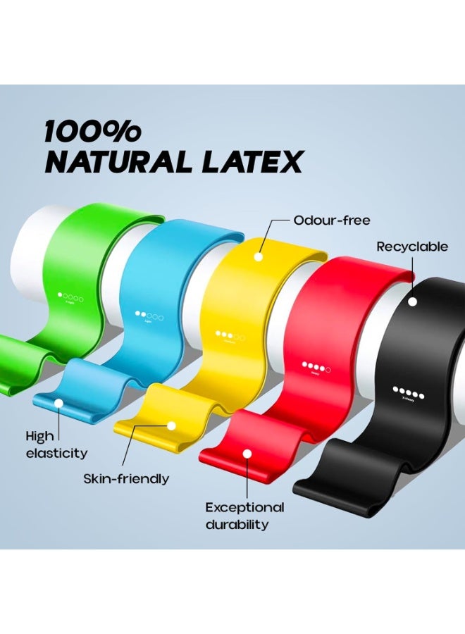 KONEX Loop Resistance Bands for Men & Women | Perfect for Home/Gym Workouts, Exercises, Stretching, Pull-Ups, and Booty Toning (Multi-Colored, Set of 5), Natural Rubber - Image 3