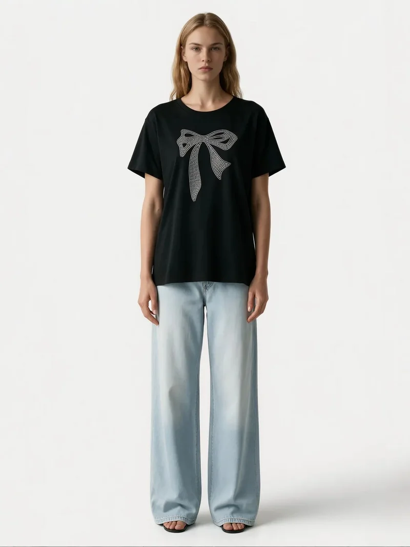Jennyfer Black Women's Cotton T-Shirt for Women | Best Price UAE