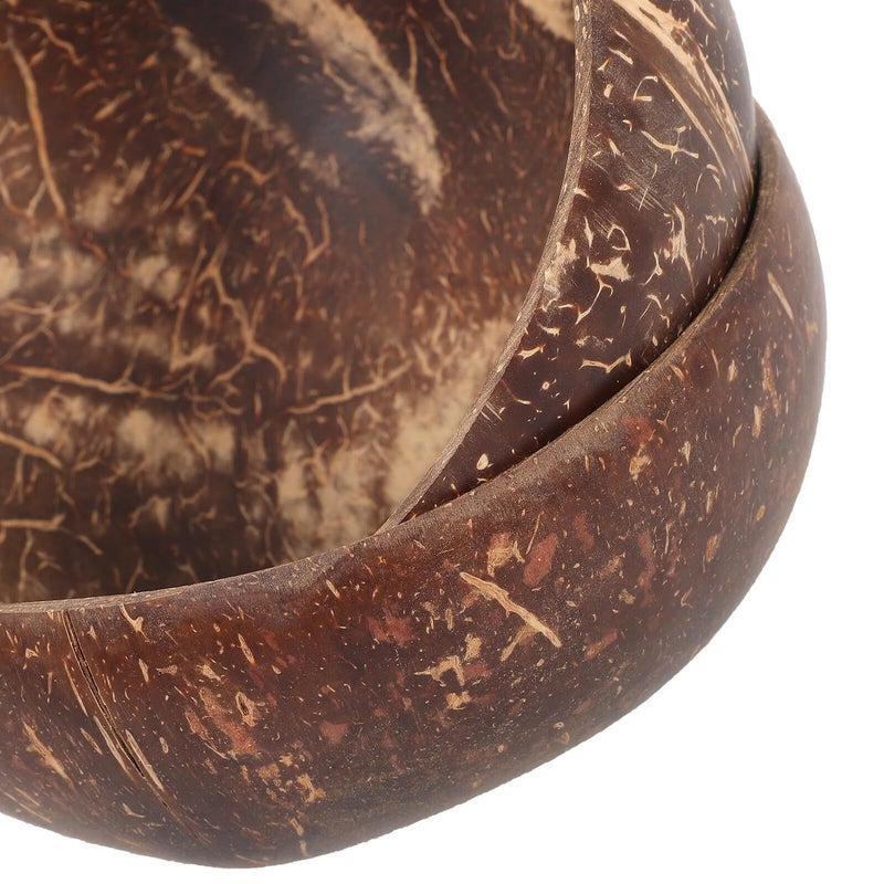 Natural Coconut Shell Salad Bowls Set With Wooden Spoons Eco Friendly Kitchen Serving Bowls - Image 4