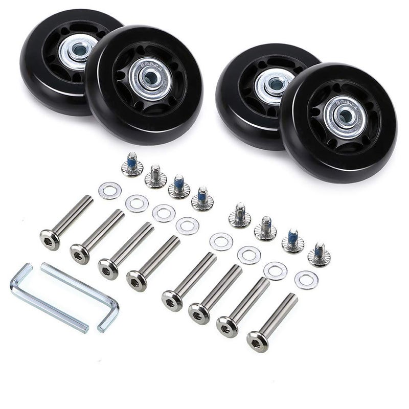 OwnMy 60mm x 18mm Luggage Suitcase Replacement Wheels, Rubber Swivel Caster Wheels Bearings Repair Kits, A Set of 4 - Image 1