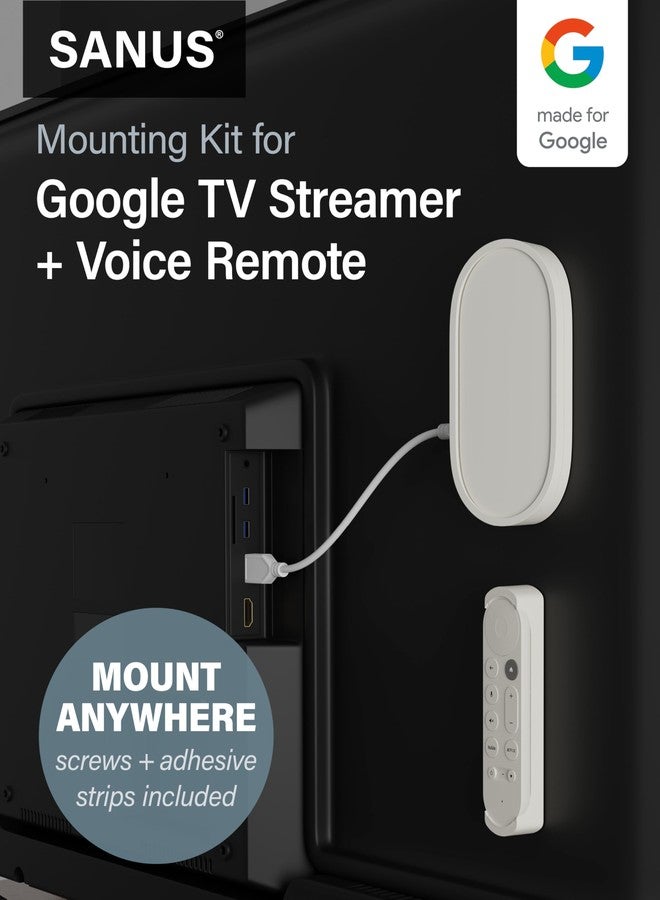 Sanus Mounting Kit for Google TV Streamer (4K) & Google TV Voice Remote Mounts - Conceal Google TV Streamer Behind TV for Cable-Free Look - Mount Google TV Voice Remote on Wall for Easy Access - Image 2
