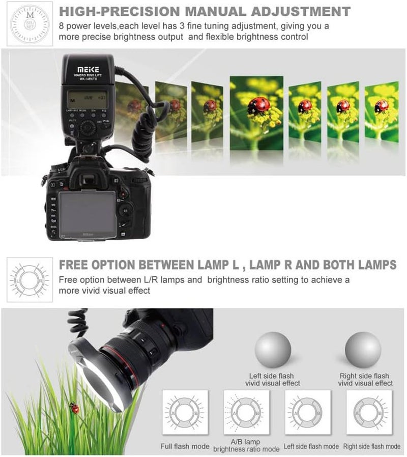 Meke Meike iTTL TTL LED Macro Ring Flash Light for Nikon DSLR Camera, Camera Flash with Hot Shoe Mount d3400 d5600 d5500 d5200 d5100 d7100 d750 d850 d500 d810 d7500 - Image 5