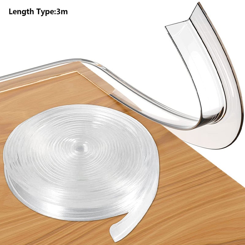 Clear Table Corner Guards Baby Proofing Corner Protector Soft Silicone Furniture Edge Bumper Strip 3m - Image 1