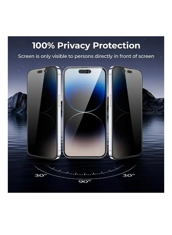 جومو ستور حامي شاشة الخصوصية لجهاز iPhone 16 Pro Max، 6.9 بوصة، متوافق مع Face ID، مقاوم للتجسس، مقاوم للبصمات، خالي من الفقاعات، مناسب مع الجراب، زجاج مقوى 9H، سهل التركيب - Image 2