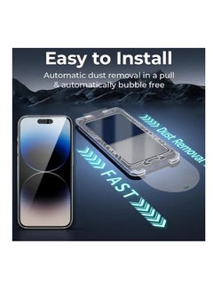 جومو ستور حامي شاشة الخصوصية لجهاز iPhone 16 Pro Max، 6.9 بوصة، متوافق مع Face ID، مقاوم للتجسس، مقاوم للبصمات، خالي من الفقاعات، مناسب مع الجراب، زجاج مقوى 9H، سهل التركيب  - Image 3