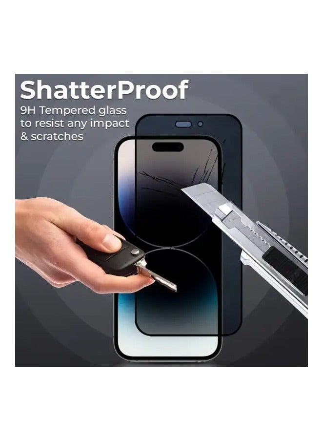 جومو ستور حامي شاشة الخصوصية لجهاز iPhone 16 Pro Max، 6.9 بوصة، متوافق مع Face ID، مقاوم للتجسس، مقاوم للبصمات، خالي من الفقاعات، مناسب مع الجراب، زجاج مقوى 9H، سهل التركيب - Image 4