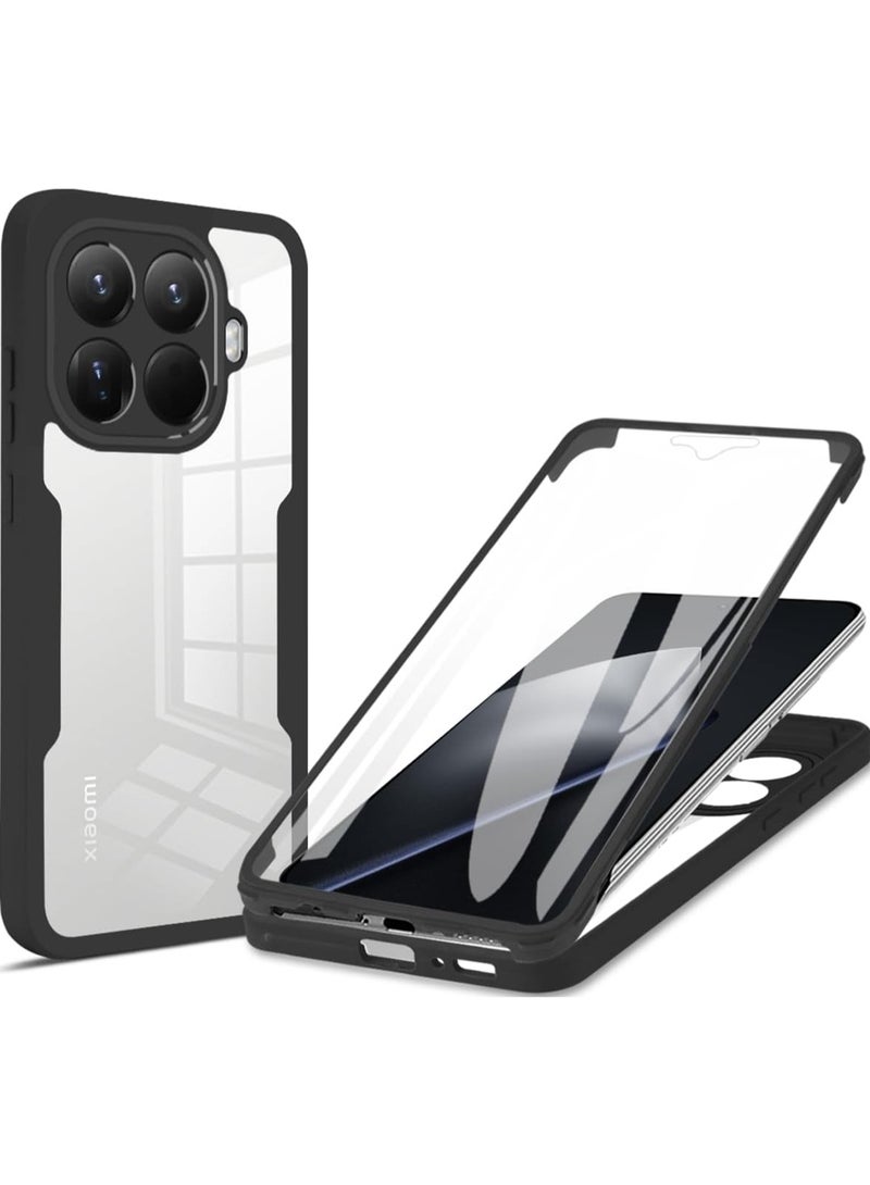 عام **غطاء متوافق مع شاومي 15T برو 5G - بحماية 360° عسكرية المضادة للصدمات مع هيكل TPU شفاف وطبقة حماية للشاشة** - Image 1